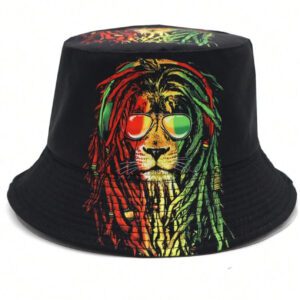 Unisex Jamaican Rasta Reggae Judah Lion Bucket Hat