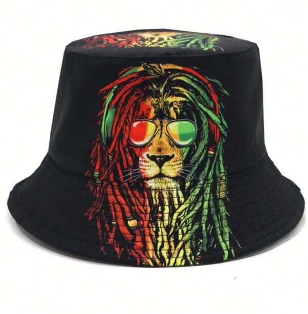 Unisex Jamaican Rasta Reggae Judah Lion Bucket Hat