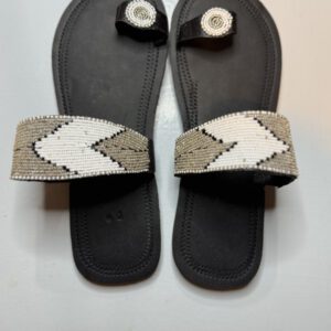 blaack and white sandals