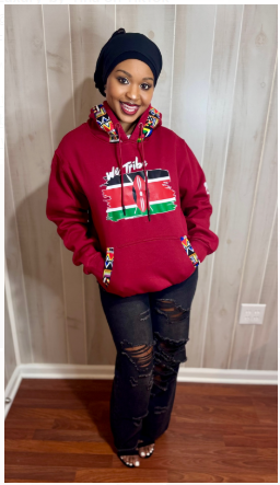 Ankara Print Hoodie with Kenya Flag – Bold Heritage, Modern Style